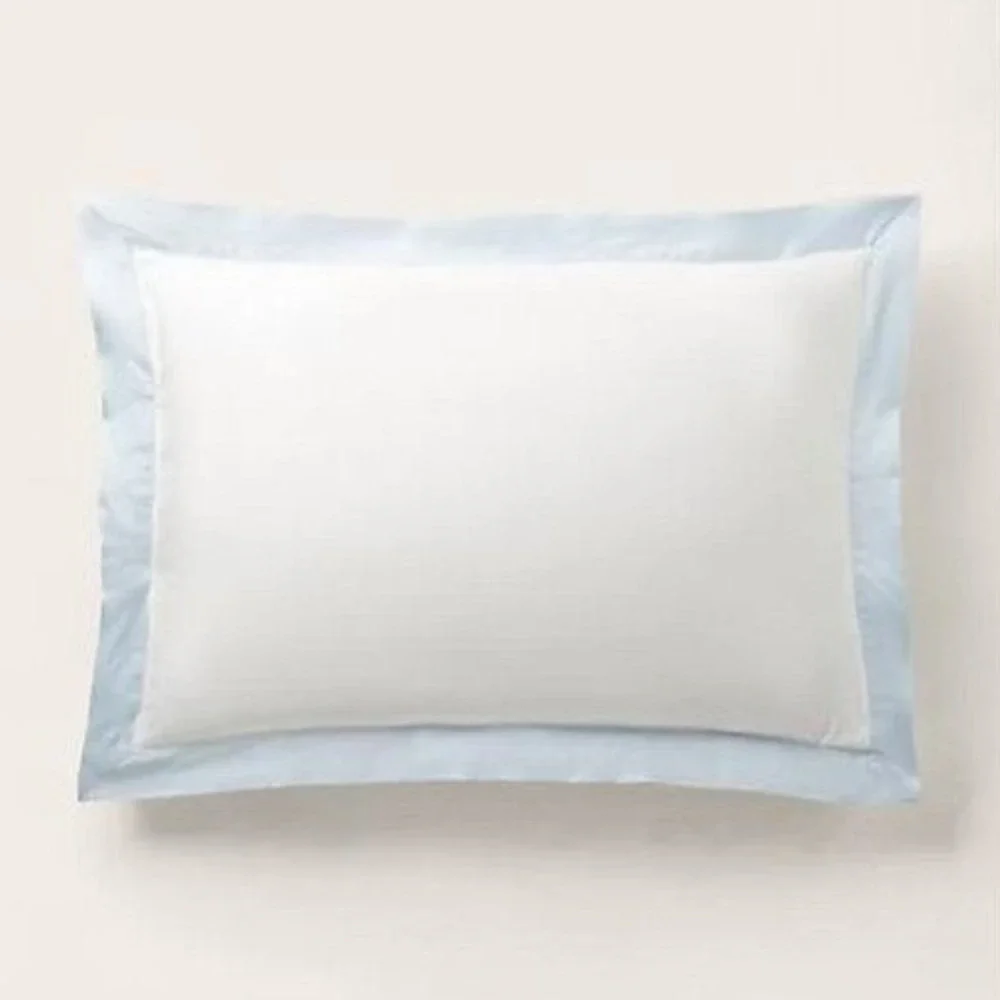 NEW Ralph Lauren Organic Sateen Border King Sham Blue Hyacinth 36x20 624-thread